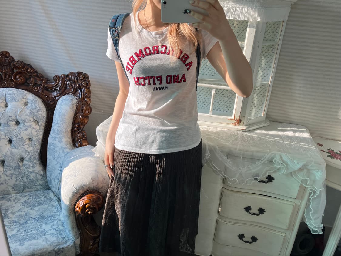 아베크롬비 화이트 패치 반팔 티셔츠 상품이미지2