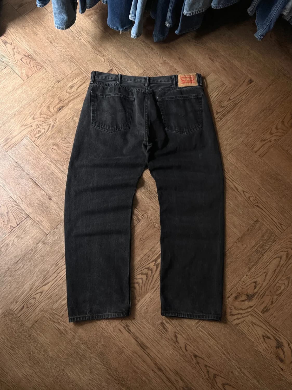 [38]리바이스 505 레귤러 스트레이트 흑청 데님 팬츠 상품이미지1