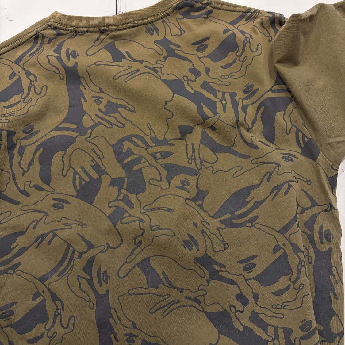 [L] AAPE 에이프 스카치 카키색 패턴 반팔 티셔츠 D950 상품이미지7