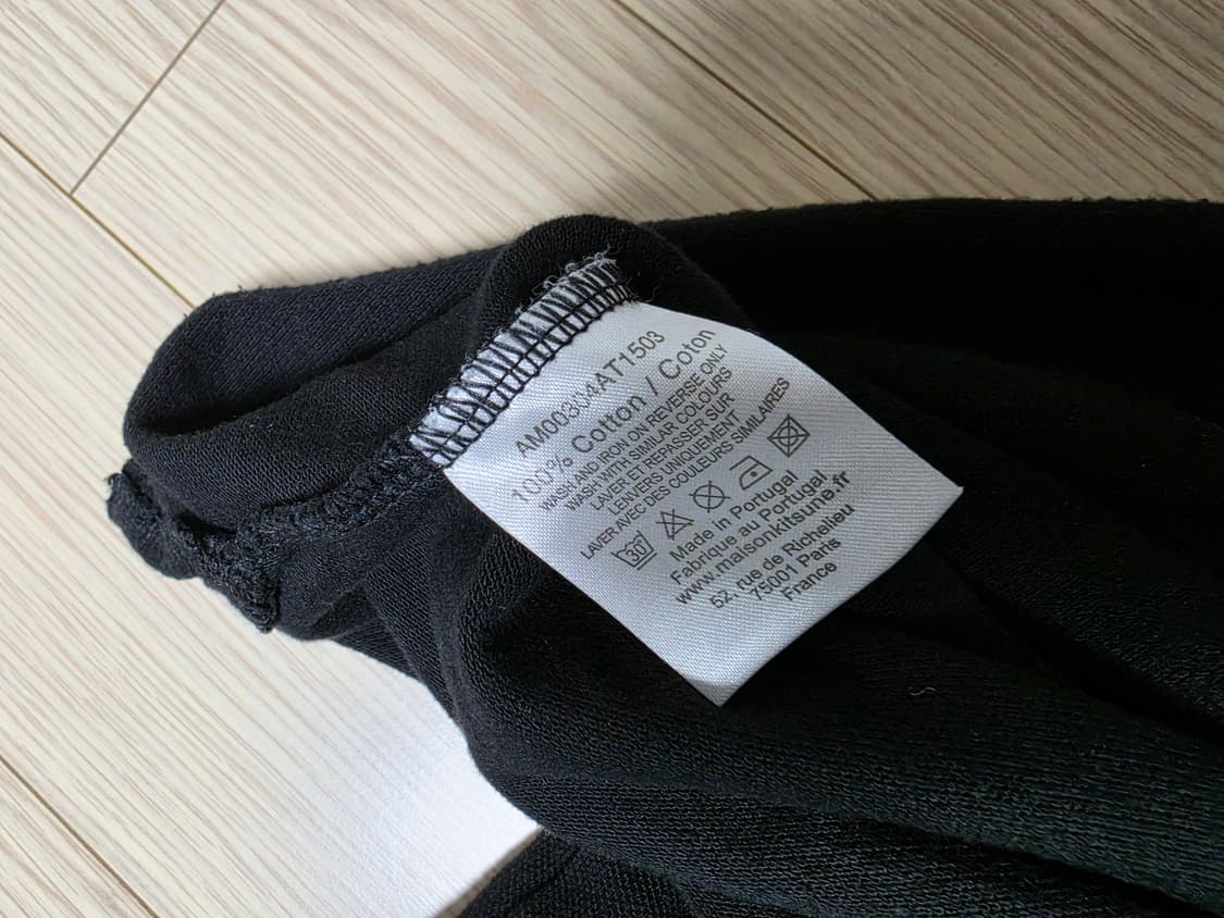 메종키츠네 더블폭스 반팔 카라티 블랙 L 상품이미지3