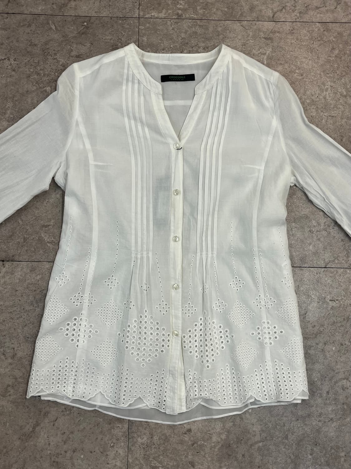 크로커다일 블라우스 화이트 100 #csz3641 상품이미지5