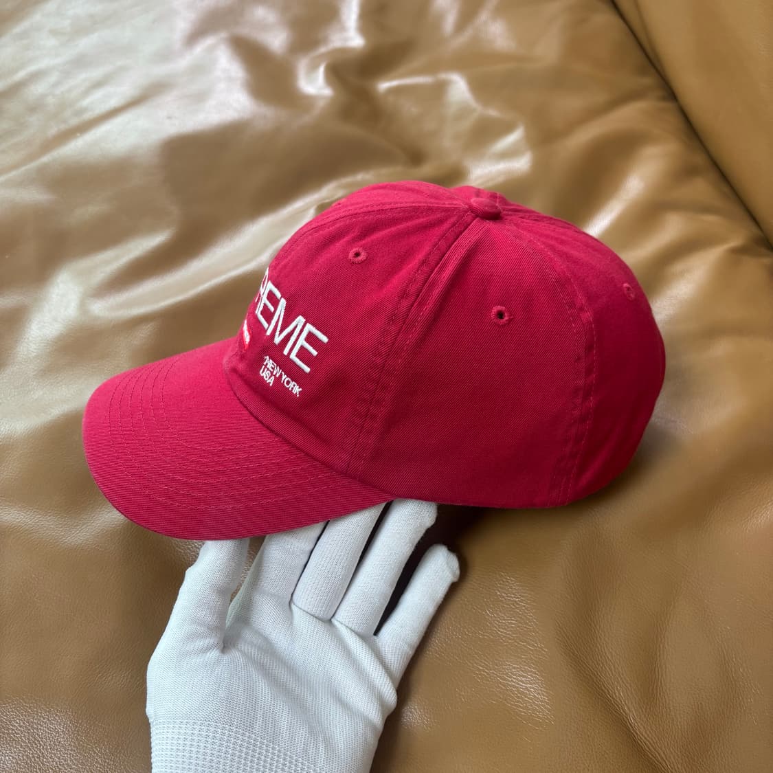 슈프림 6패널 볼캡 모자 Est1994 레드 상품이미지4