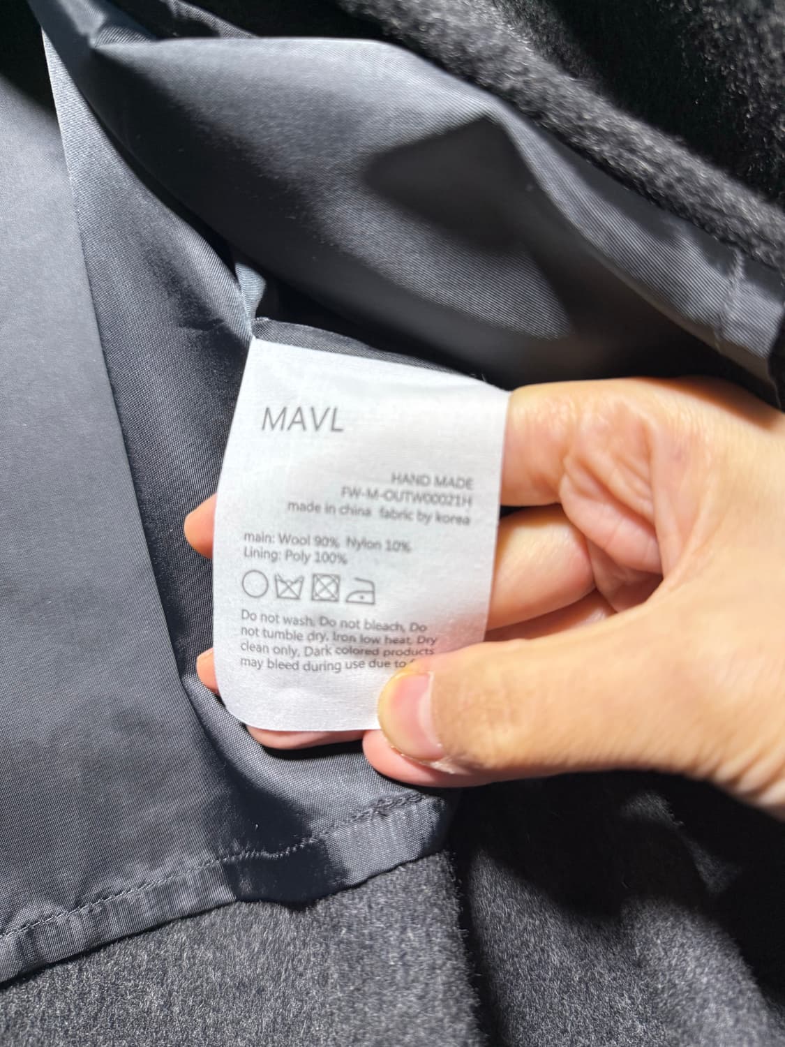 MAVL 핸드메이드 그레이 울 코트 상품이미지2