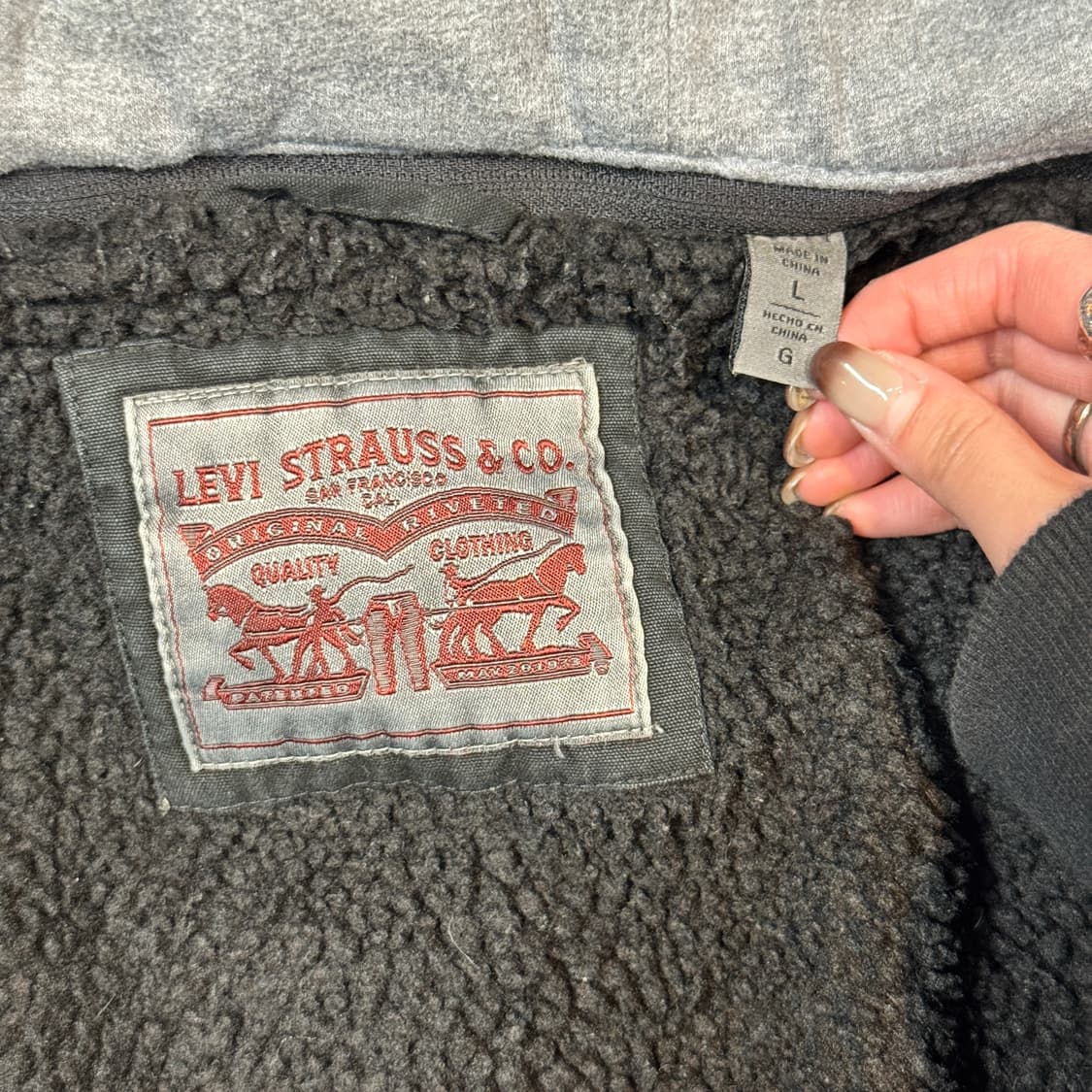 L) 리바이스 데저트 후드 레이어드 자켓 블랙 상품이미지8