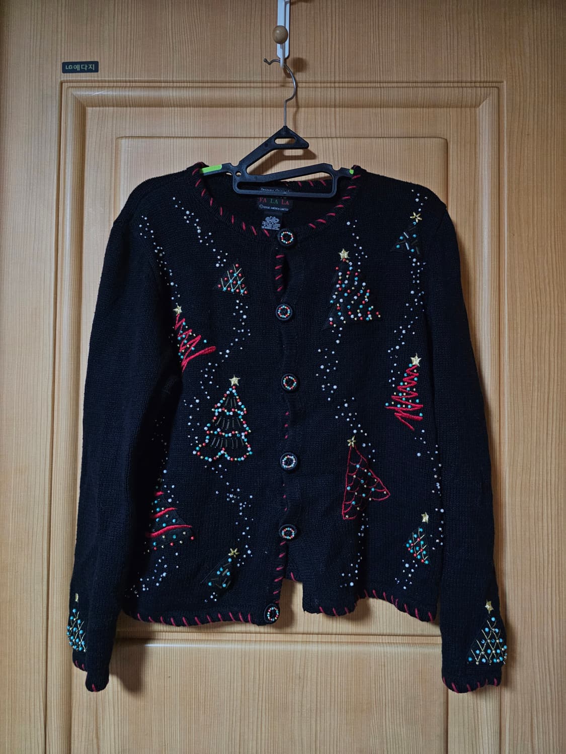 스웨덴크리스마스비즈블랙가디건 상품이미지1