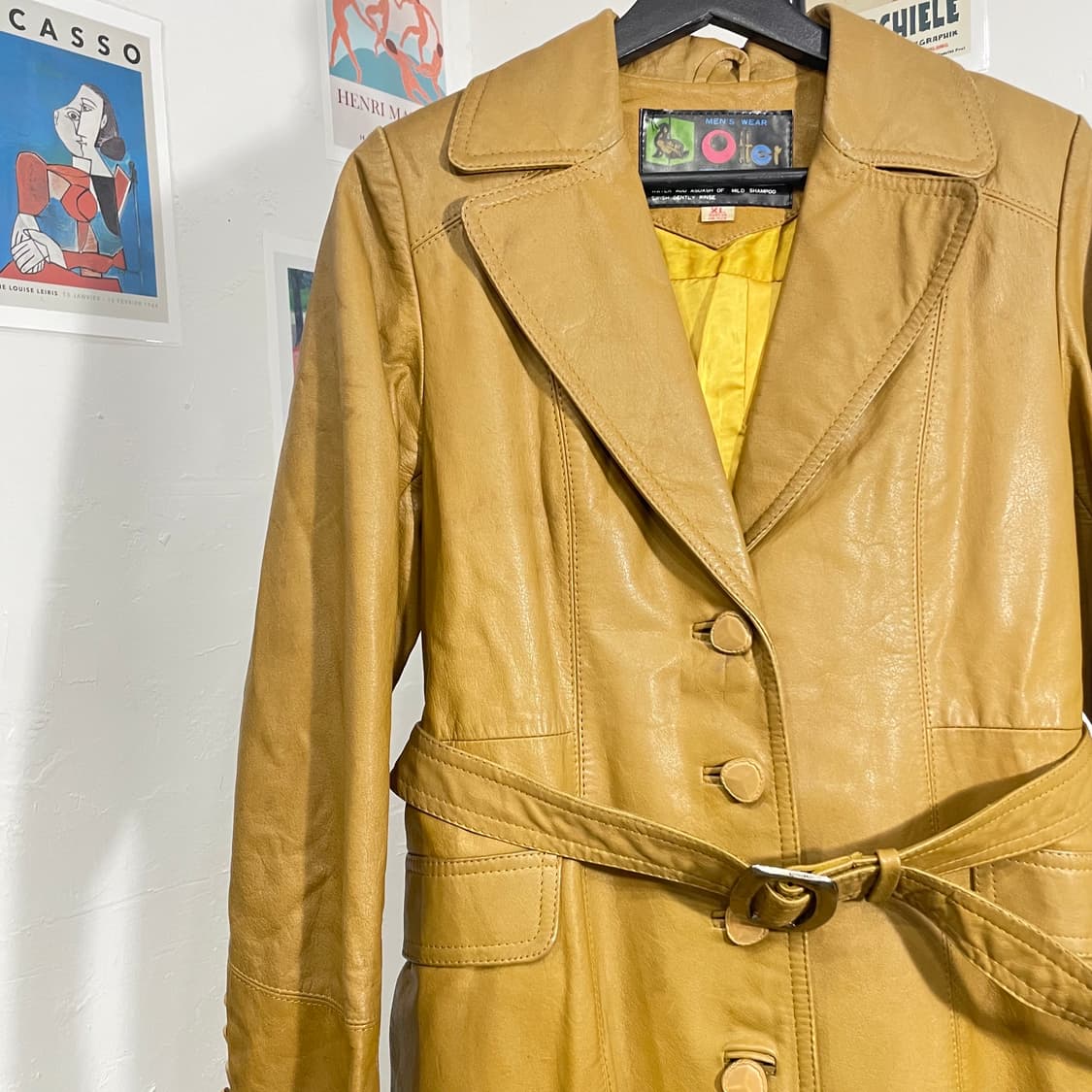 레더 벨티드 코트 상품이미지5