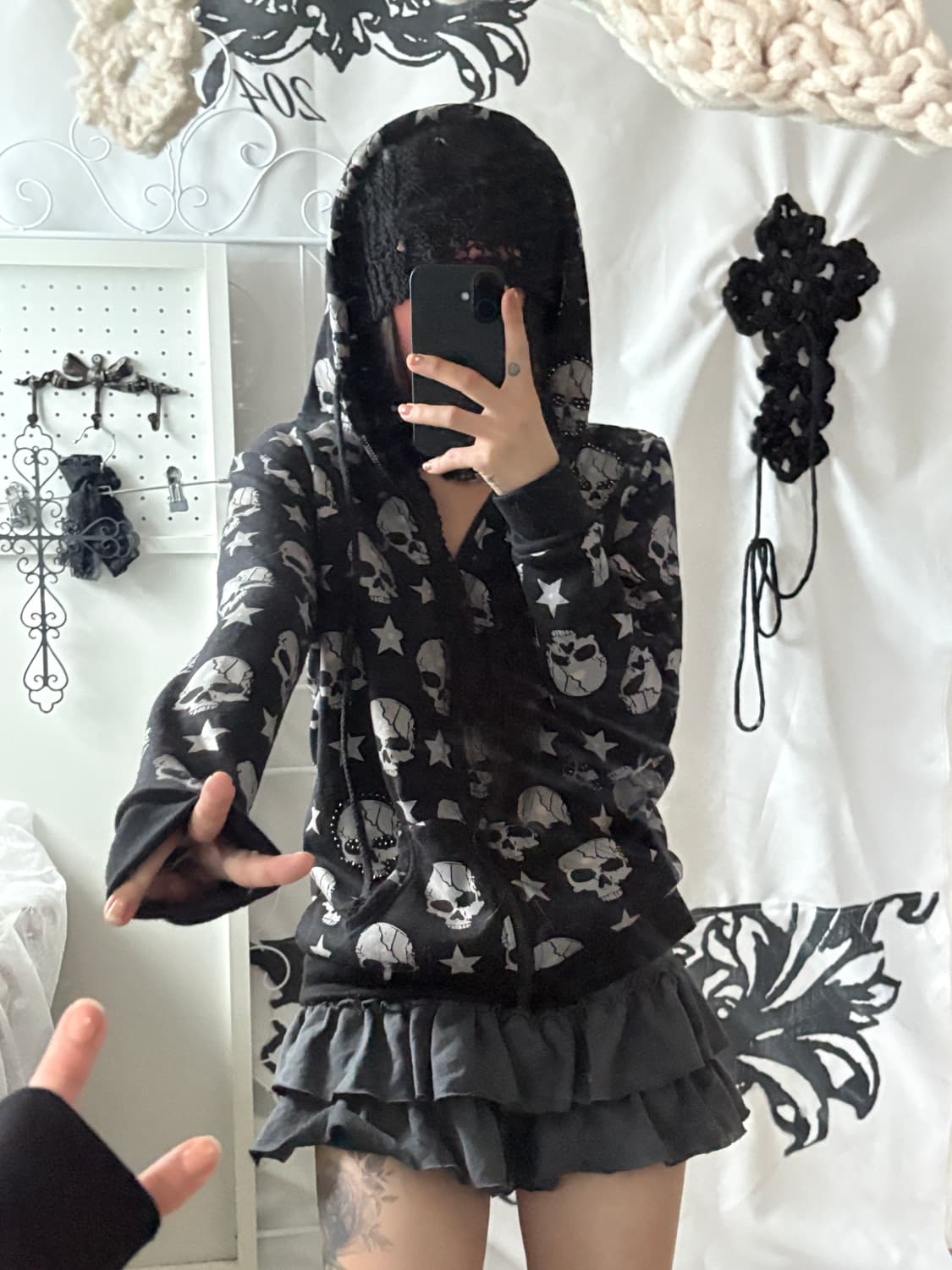 • Black Skull Hooded Zip-Up 상품이미지10