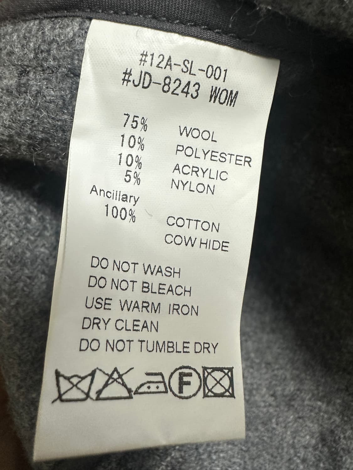 단톤 울 파일 라운드 카라 자켓 상품이미지4