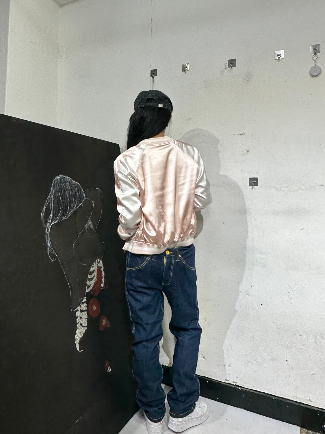 Jpn 일본빈티지 재패니즈 오리엔탈 핑크 스카잔 자켓 상품이미지3