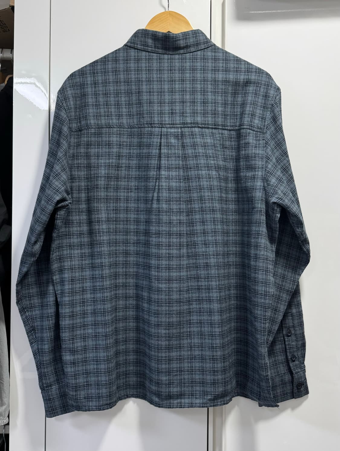 자라 크롭 체크 셔츠 블루 M사이즈 상품이미지4
