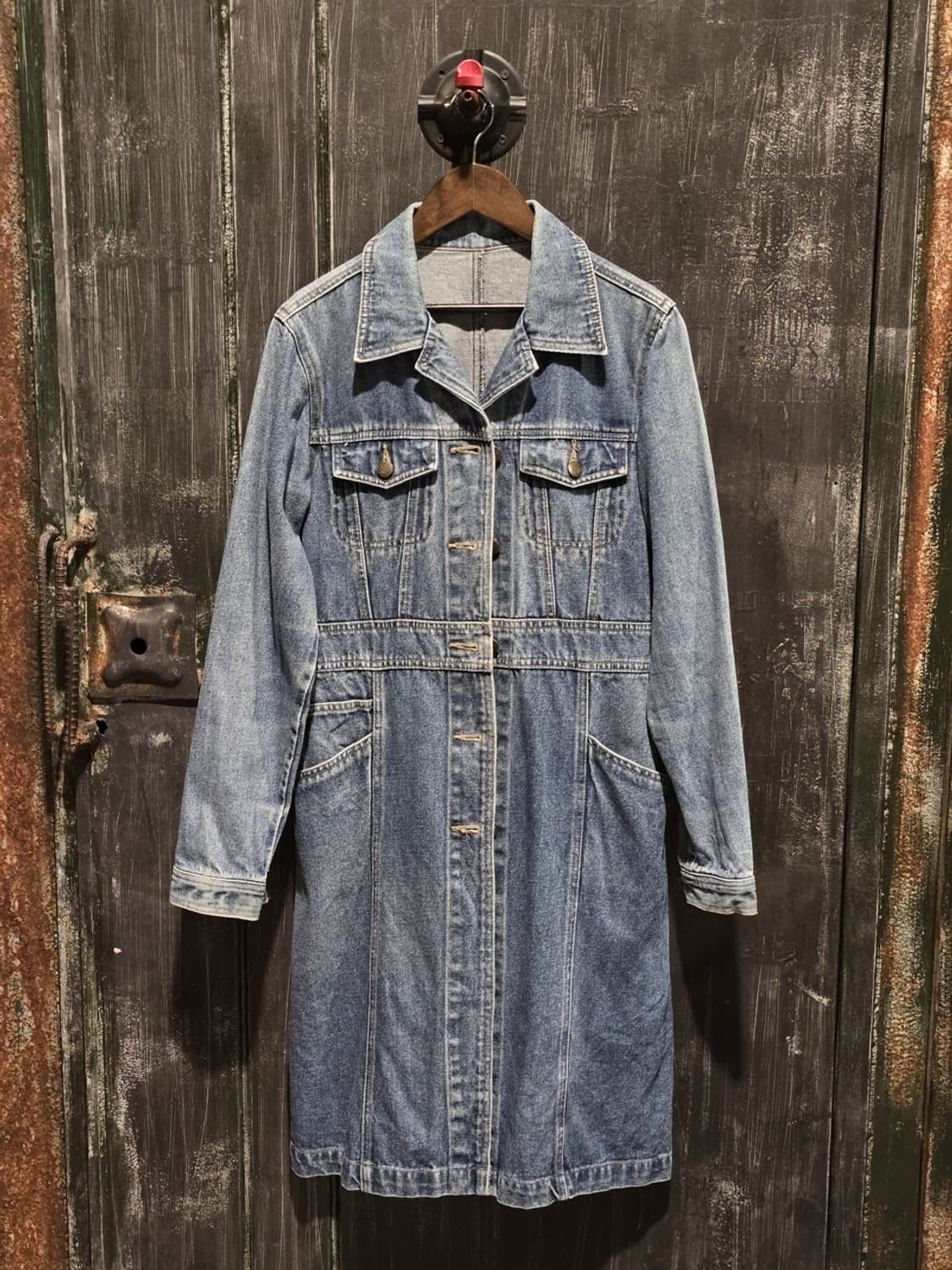 80s Cotton Long Denim Jacket 상품이미지1