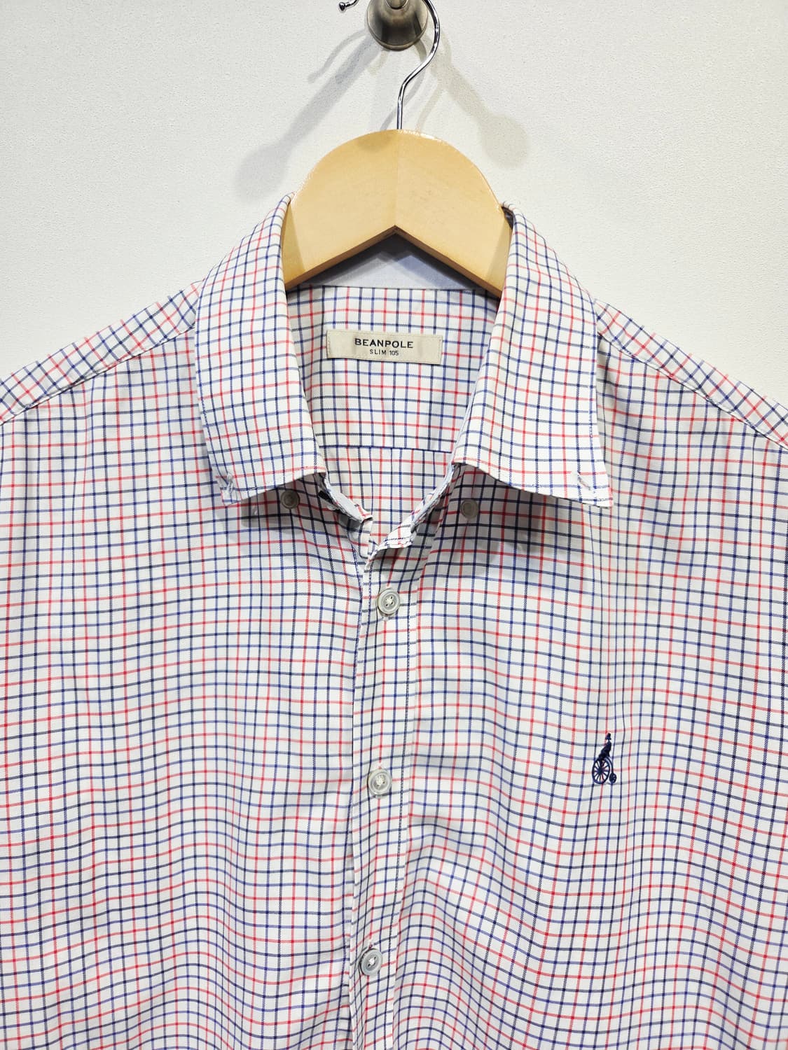 빈폴(BEANPOLE) 슬림핏 반팔 체크 셔츠 남성 105 상품이미지3