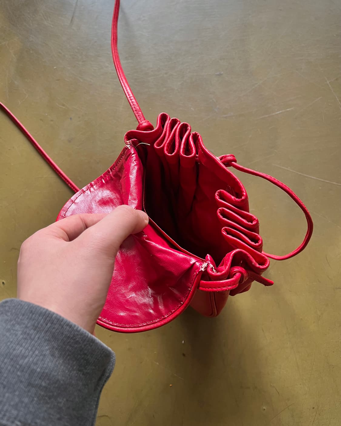 Japanese Vintage Lamb Leather Cross Bag 상품이미지9