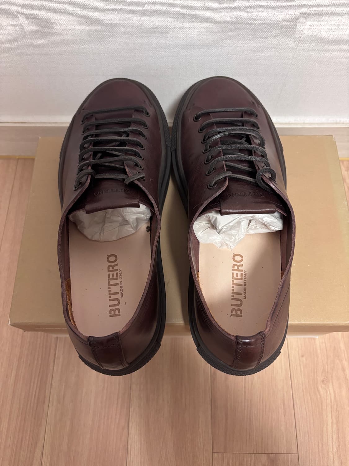 새상품) 270 (41) 부테로 타니노 브라운 이태리 가죽 스니커즈 상품이미지6