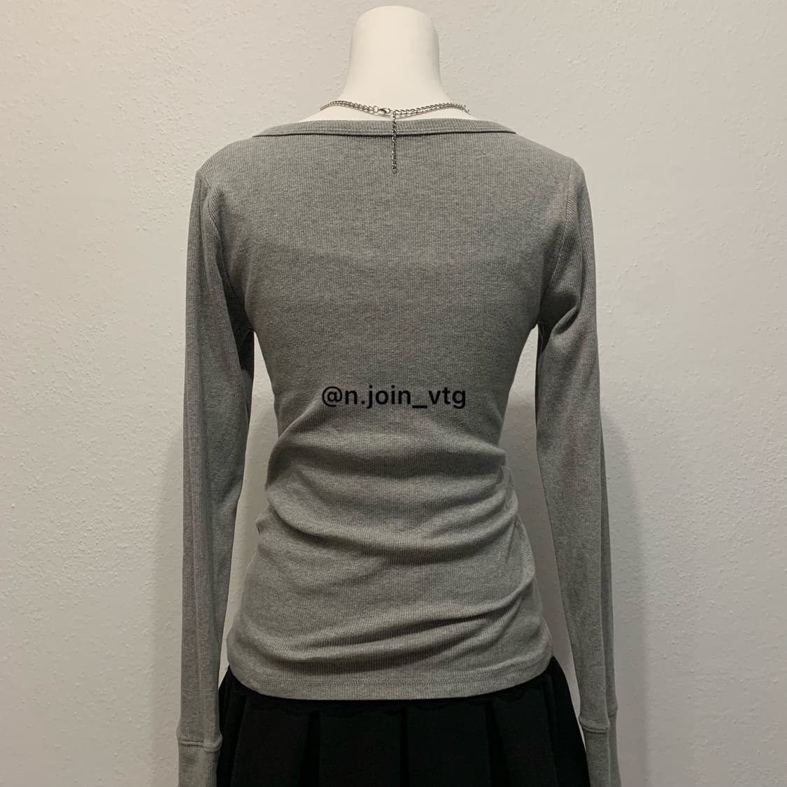 아베크롬비 헨리넥 멜란지 그레이 롱슬리브 홀리스터 상품이미지3