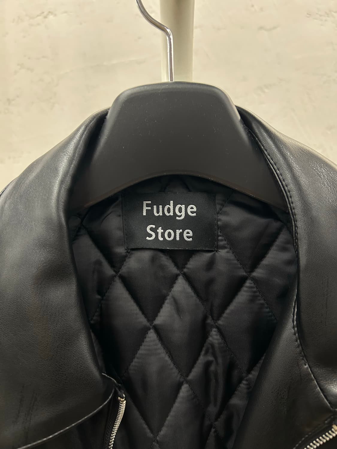 LaFudge store 블랙 레더 자켓 상품이미지4