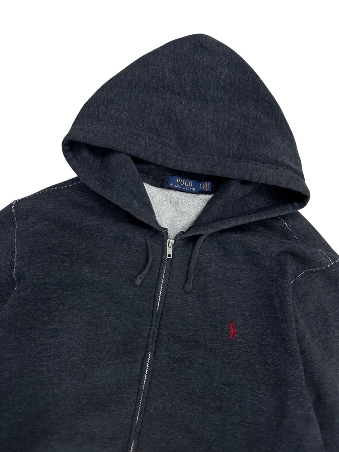 폴로 빈티지스타일 후드집업 차콜 (XL~2XL) 상품이미지2