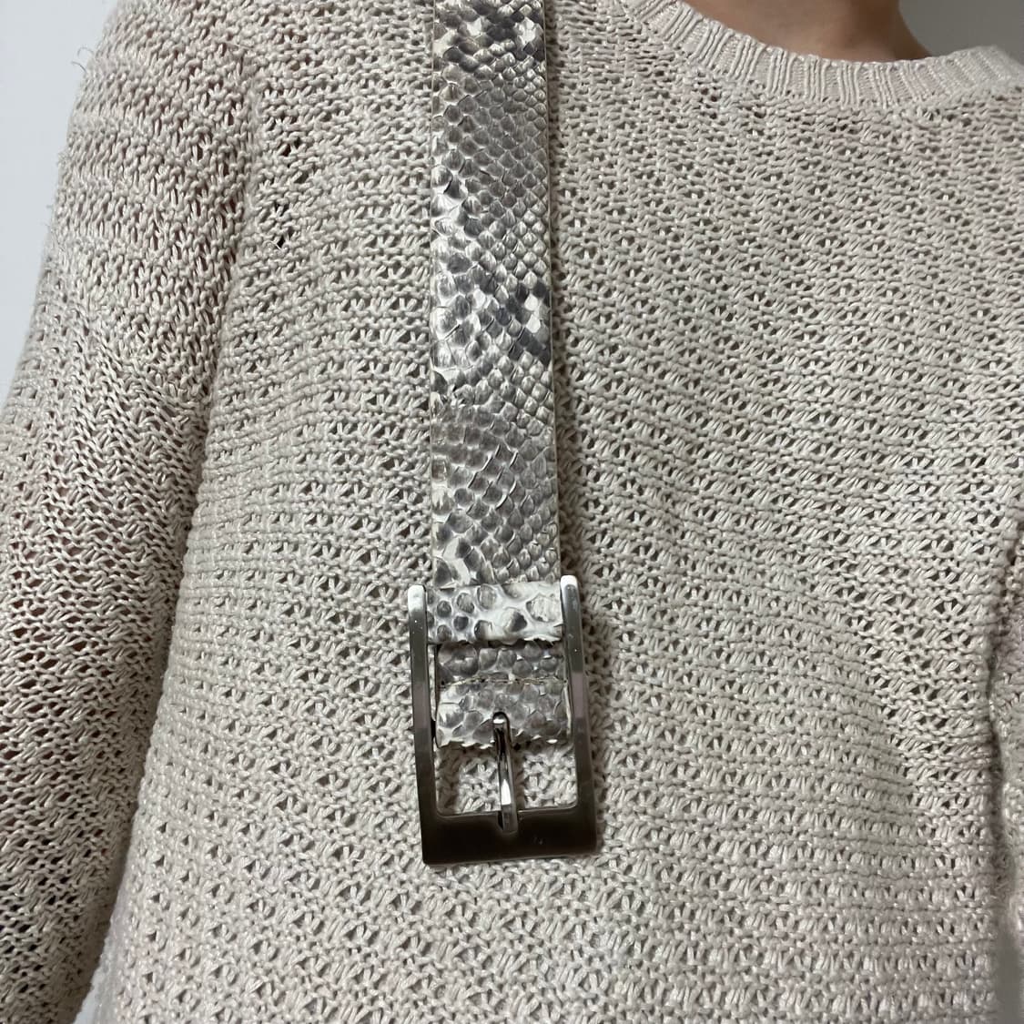 REAL WHITE SNAKE SCALE BELT 상품이미지1