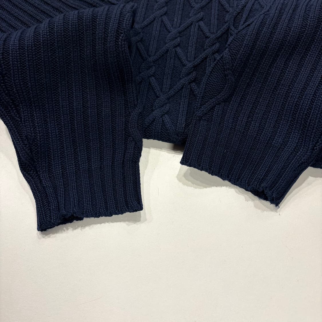 [100] 라코스테 울 네이비 케이블 니트 스웨터 D782 상품이미지6