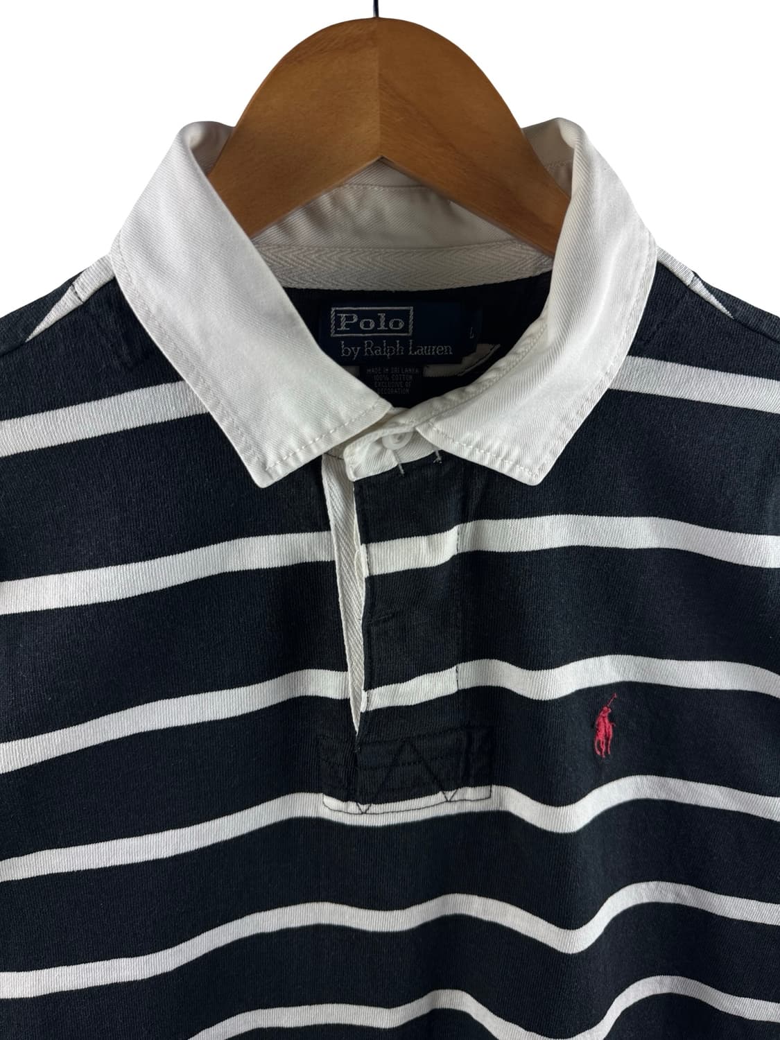 폴로랄프로렌 블랙 화이트 스트라이프 럭비셔츠2829 상품이미지3