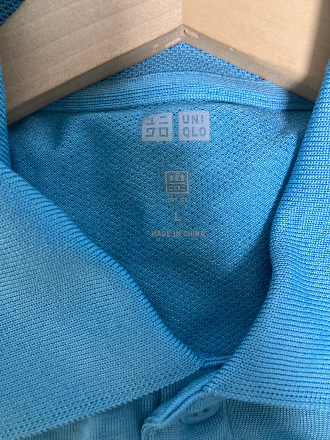 유니클로 DRY-EX 폴로셔츠 스카이 블루 L 상품이미지3