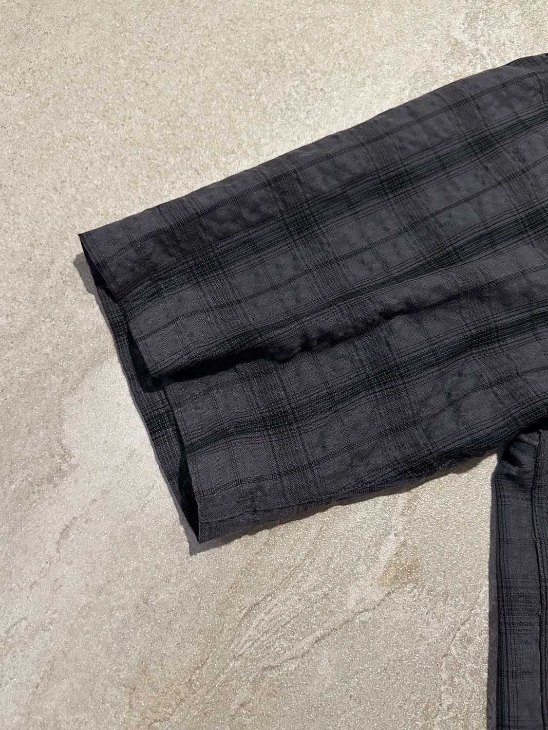 아르반 베이직 루즈드 타탄 체크 하프 셔츠 차콜 2사이즈 상품이미지6