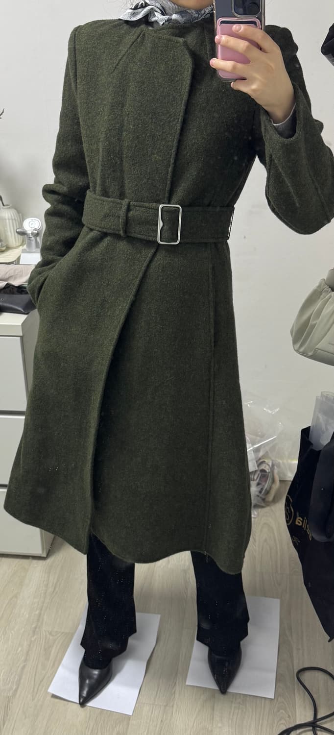 버버리 올리브색 울 코트! 상품이미지3