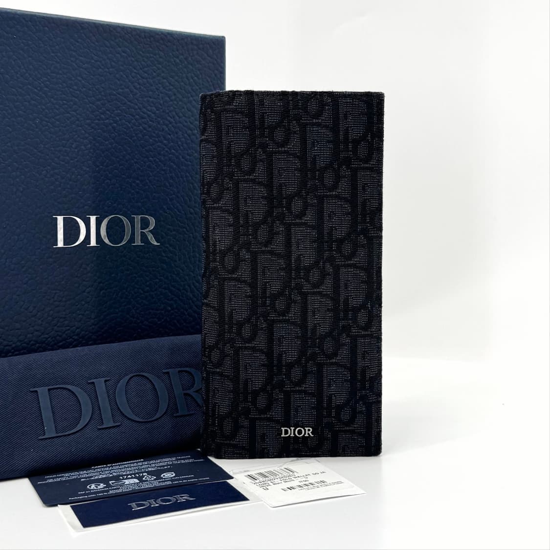 디올 오블리크 버티컬 남성 장지갑 블랙 (2OBBC002) 상품이미지1