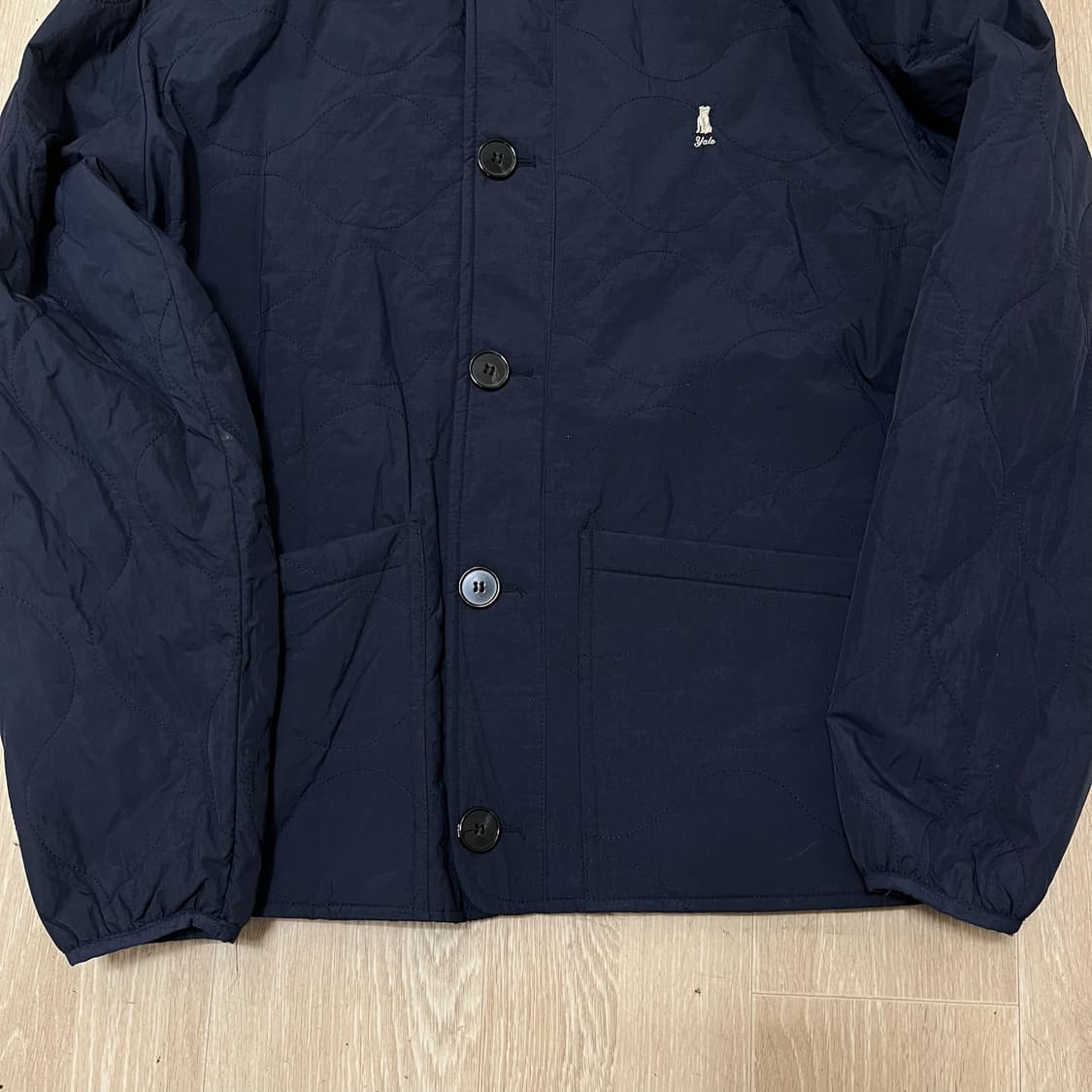 예일 로고 자수 코듀로이 카라 퀄팅자켓 [네이비] L/100 상품이미지3