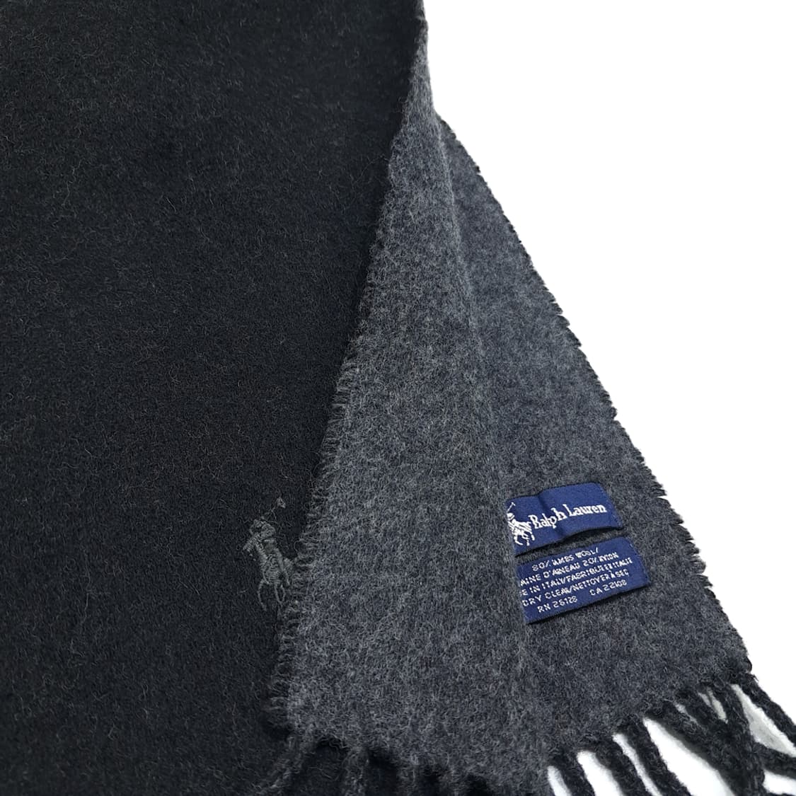 MX436 폴로 이태리판 램스울 양면 블랙 머플러 목도리 상품이미지6