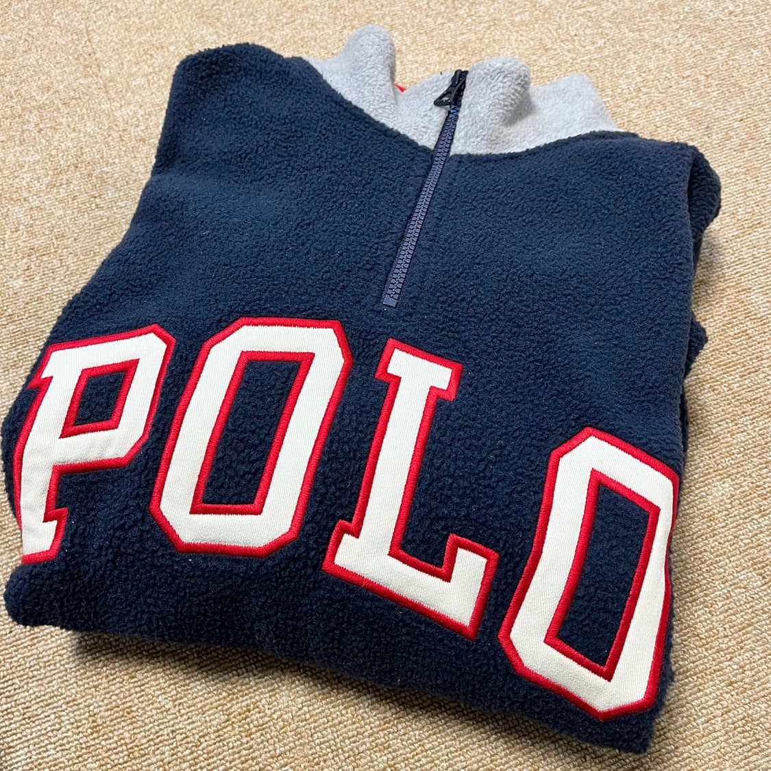 폴로 랄프로렌 성조기 하프집업 후리스 네이비 상품이미지2