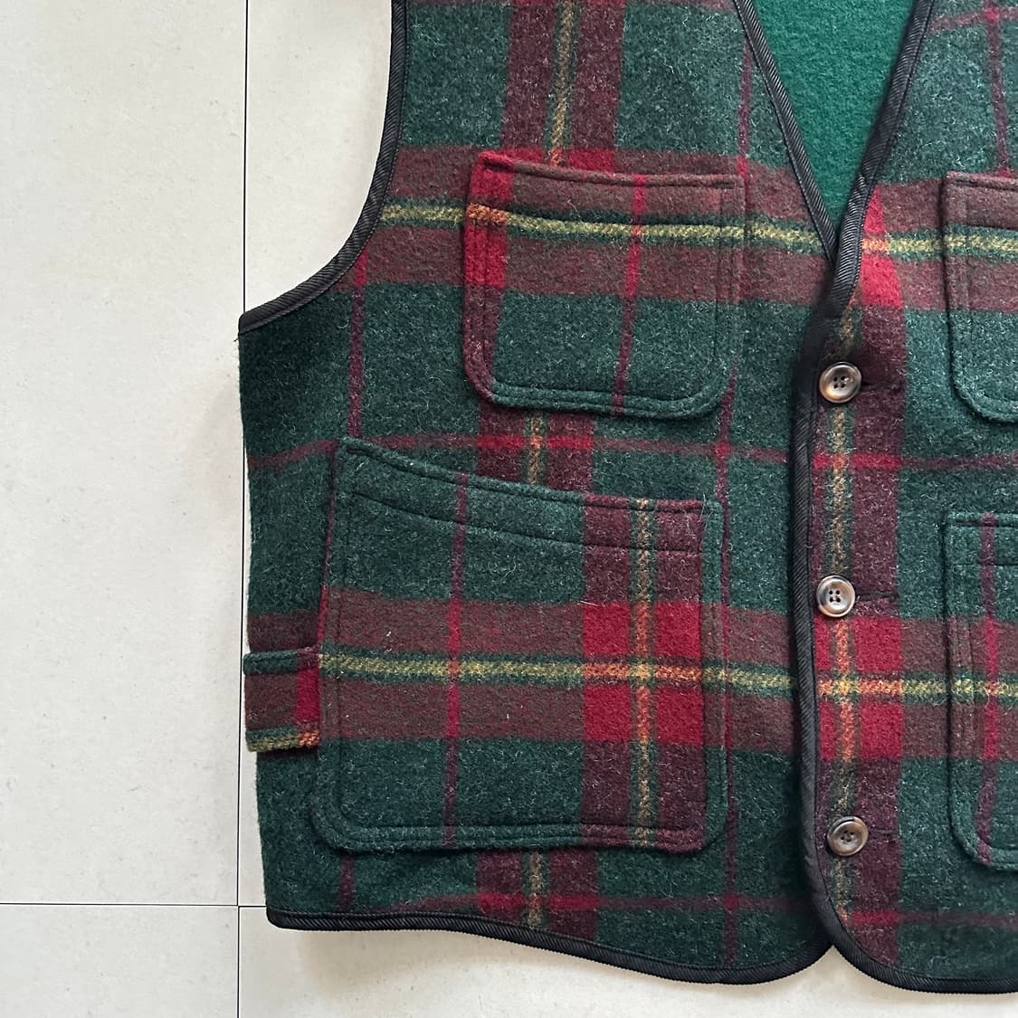 울리치 90s 빈티지 체크 울 베스트 (L) MADE USA 상품이미지4