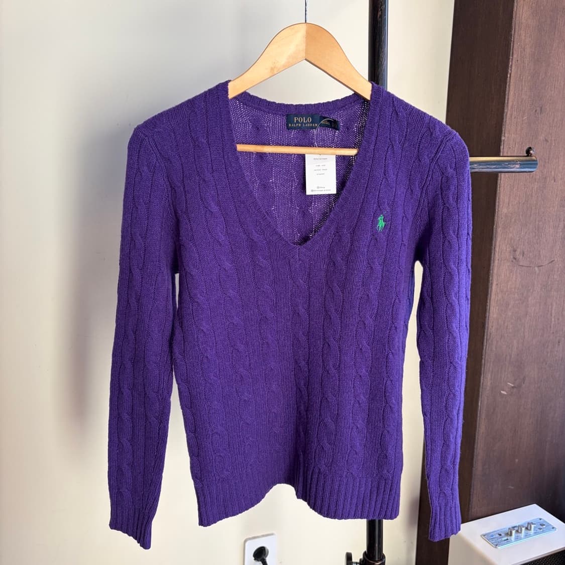 15293 -폴로랄프로렌브이넥 케이블 울니트(울 90% 캐시미어 10%) 상품이미지2