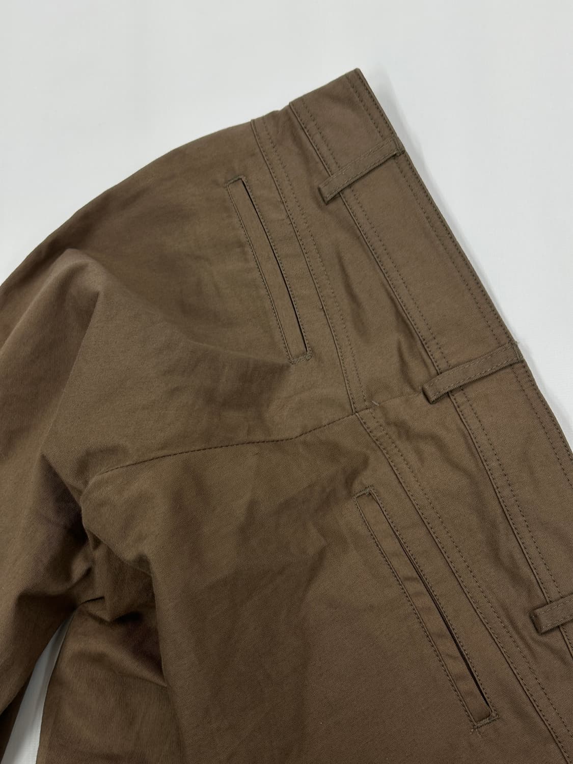 y2k 핀터 벨트 로우라이즈 7부 팬츠 일본 빈티지 셔링 베이지 브라운 상품이미지5