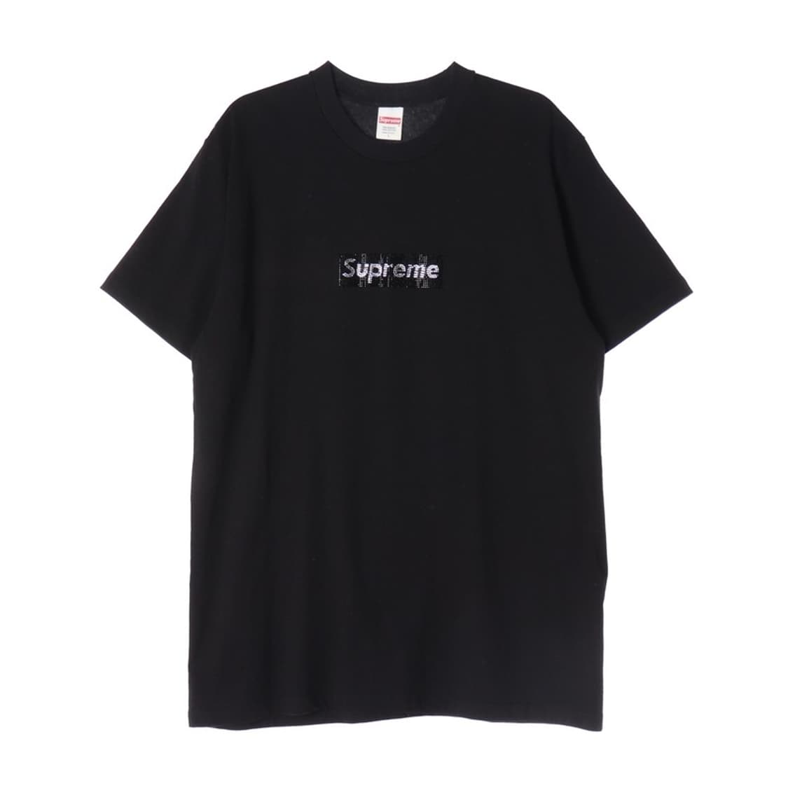 슈프림 블랙 스플래터 로고 반팔티 L 상품이미지1