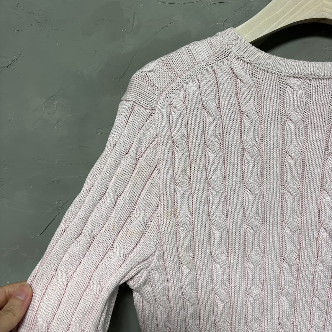 폴로 랄프로렌 꽈배기 니트 연핑크 딸기우유 상품이미지4