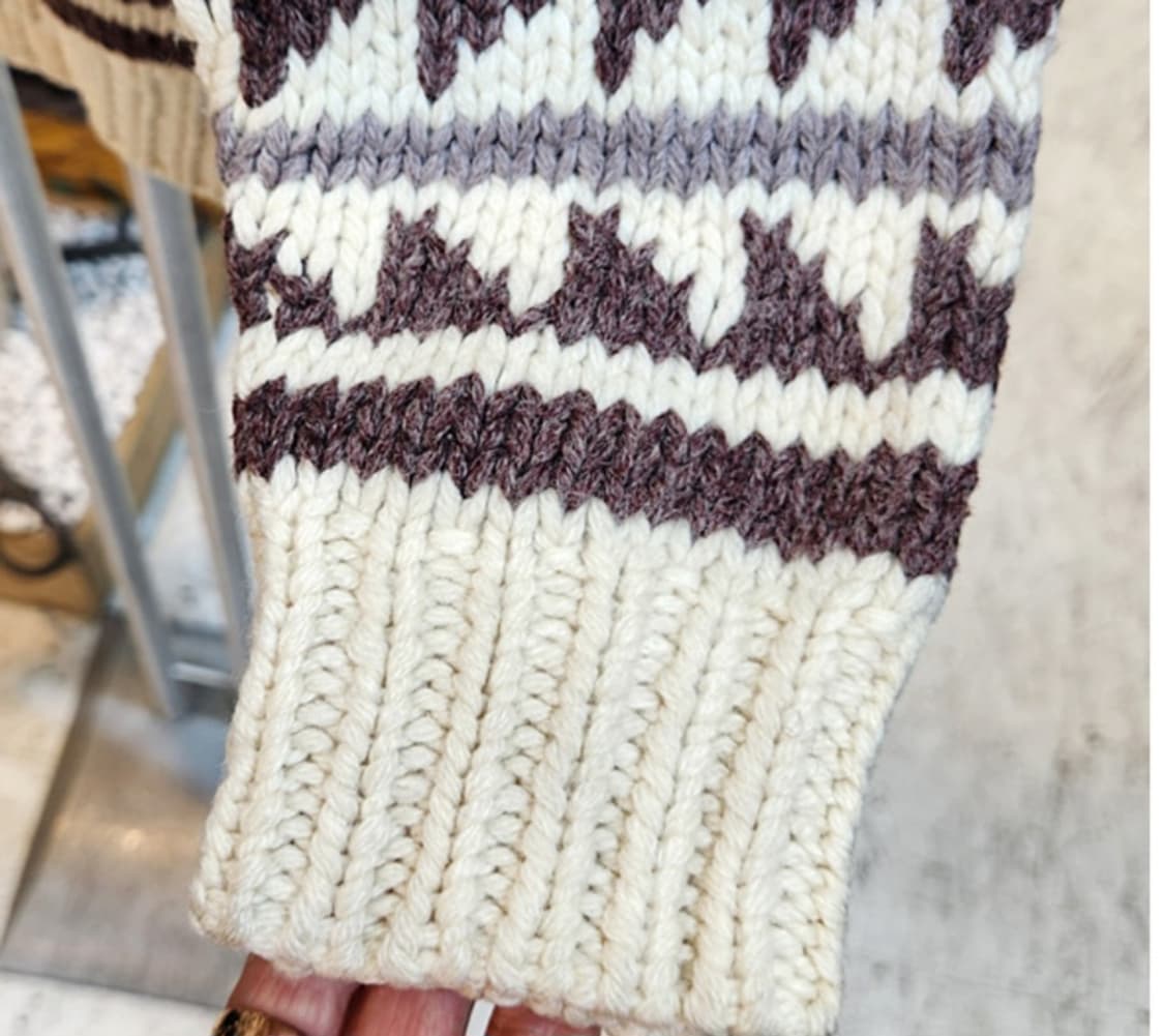 Possibility 울 블렌드 눈꽃 니트 빈티지 집업 상품이미지6