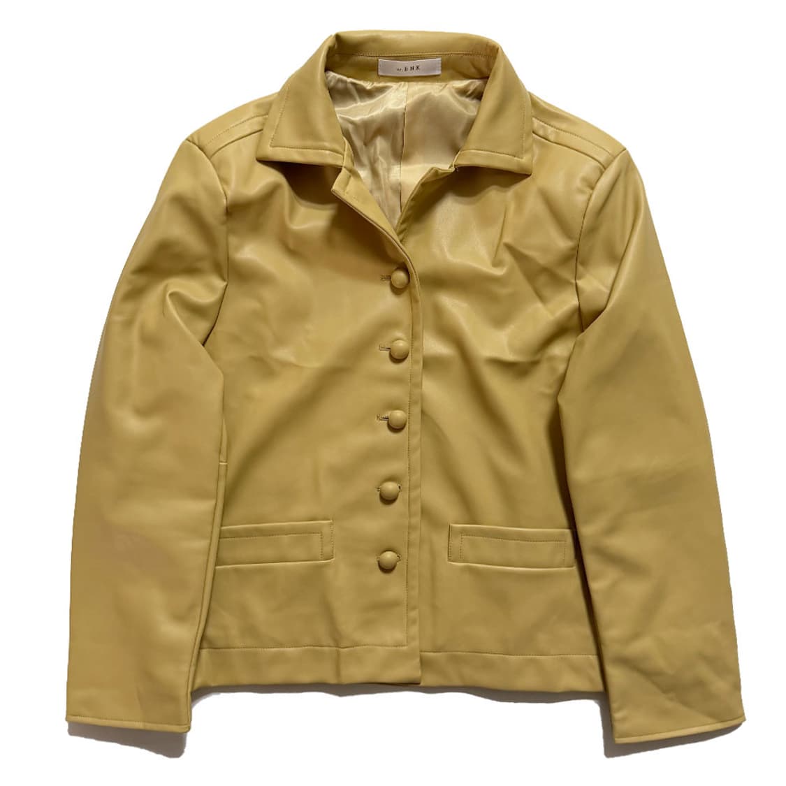 새상품 여자 콩단추 가죽자켓 (옐로우) 상품이미지1