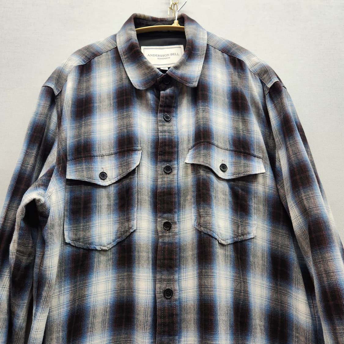 앤더슨벨 체크패턴 사이드지퍼 셔츠 M(L) 상품이미지2