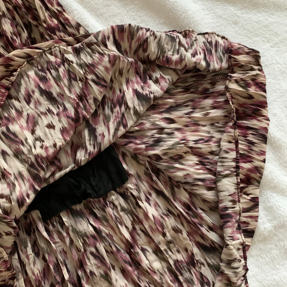 빈티지 이자벨마랑 스타일 핑크 레오파드 패턴 플리츠 롱스커트 상품이미지5