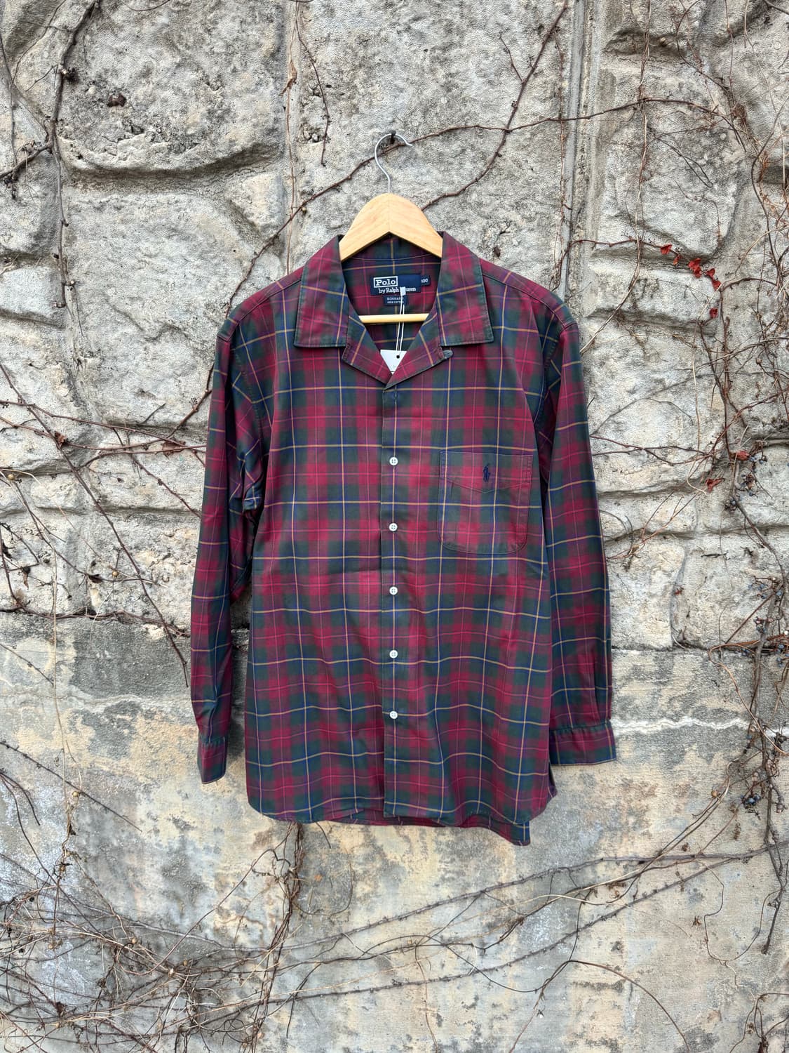 90s 폴로 랄프로렌 버나드 오픈 카라 체크 셔츠 빈티지 상품이미지1
