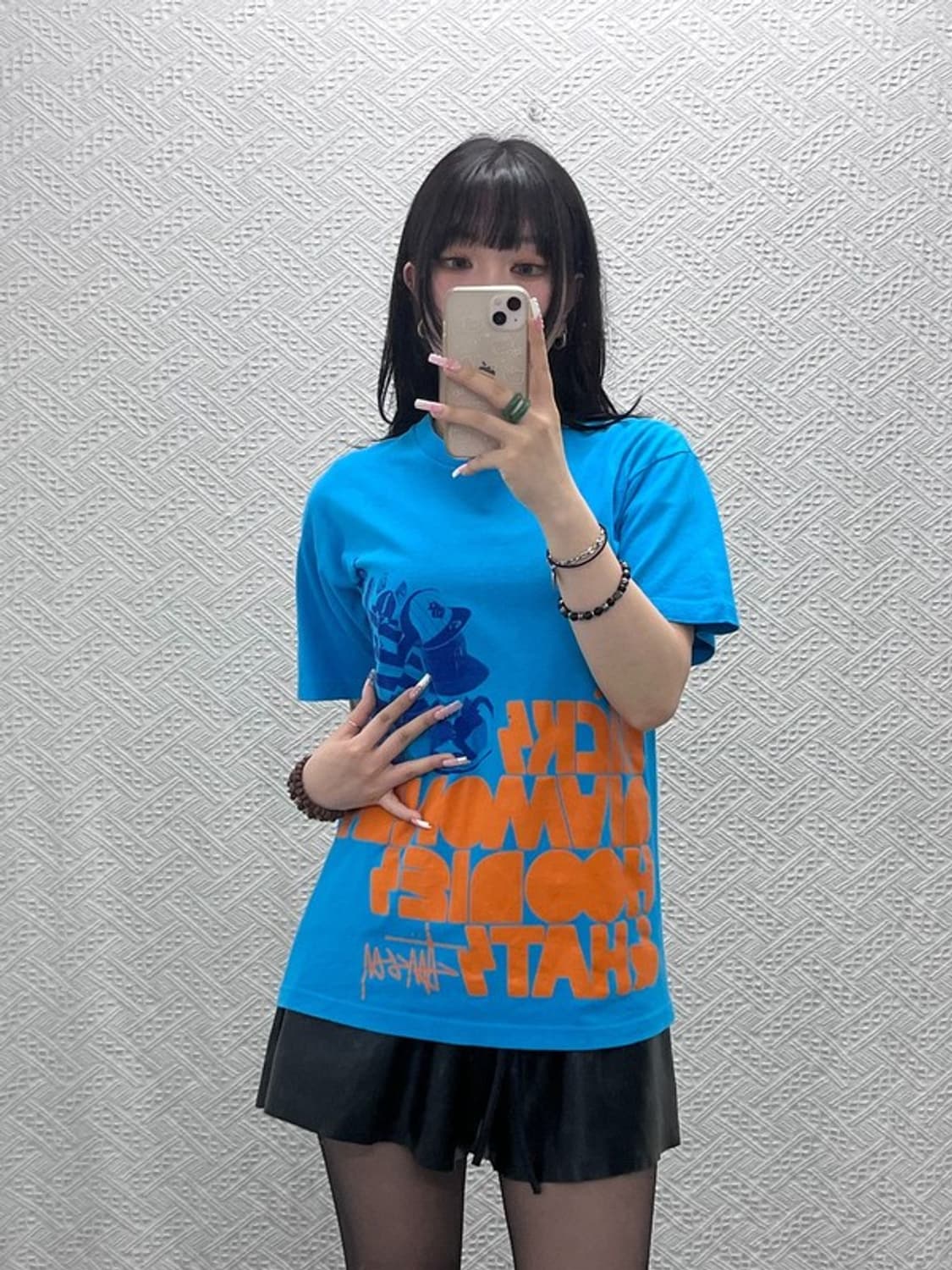 스투시 올드스쿨 레트로 스트릿 Y2K 키치 레터링 반팔티 M C12231 상품이미지2