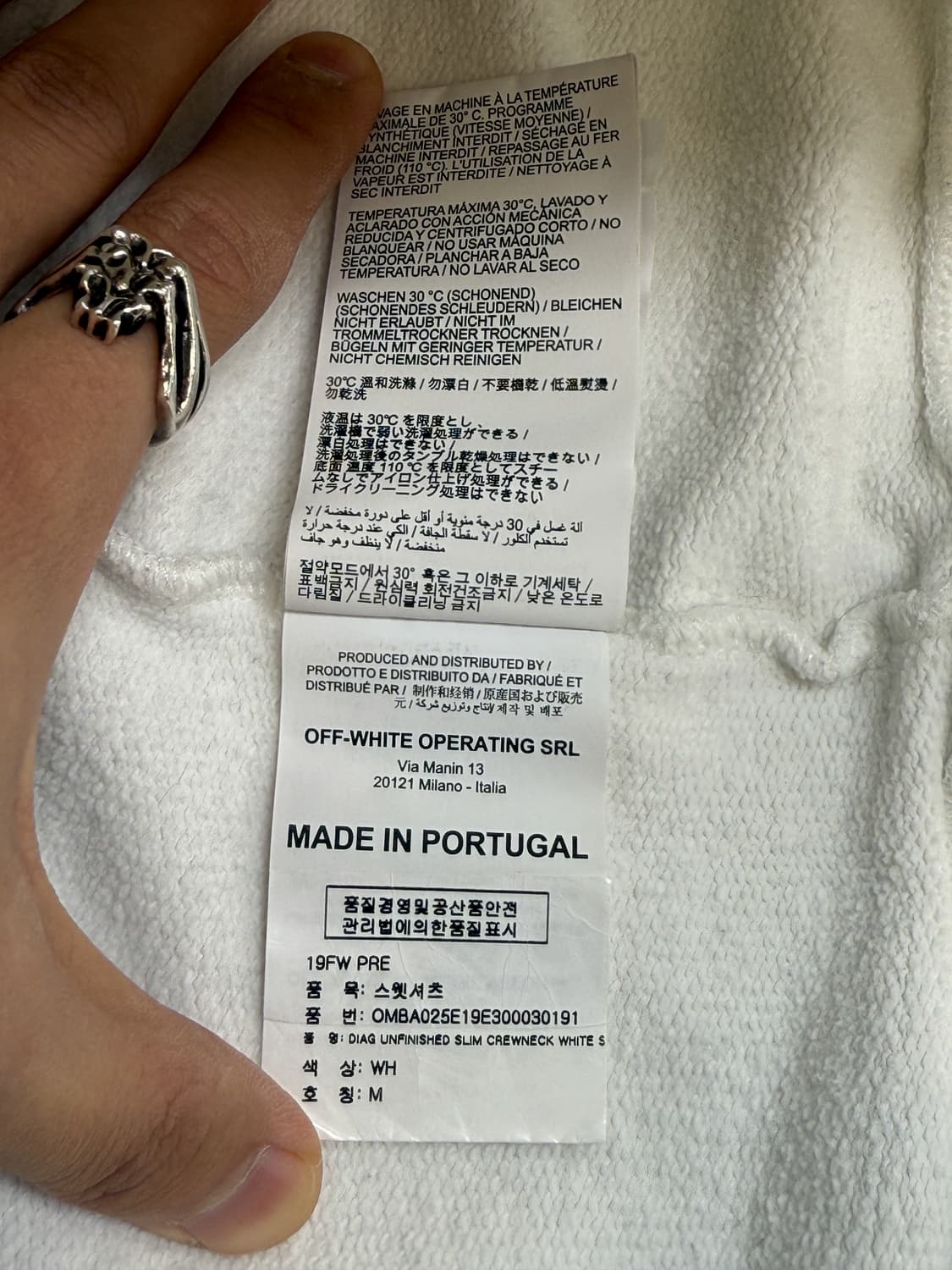 오프화이트 19FW 다이애그 언피니쉬드 크루 상품이미지9