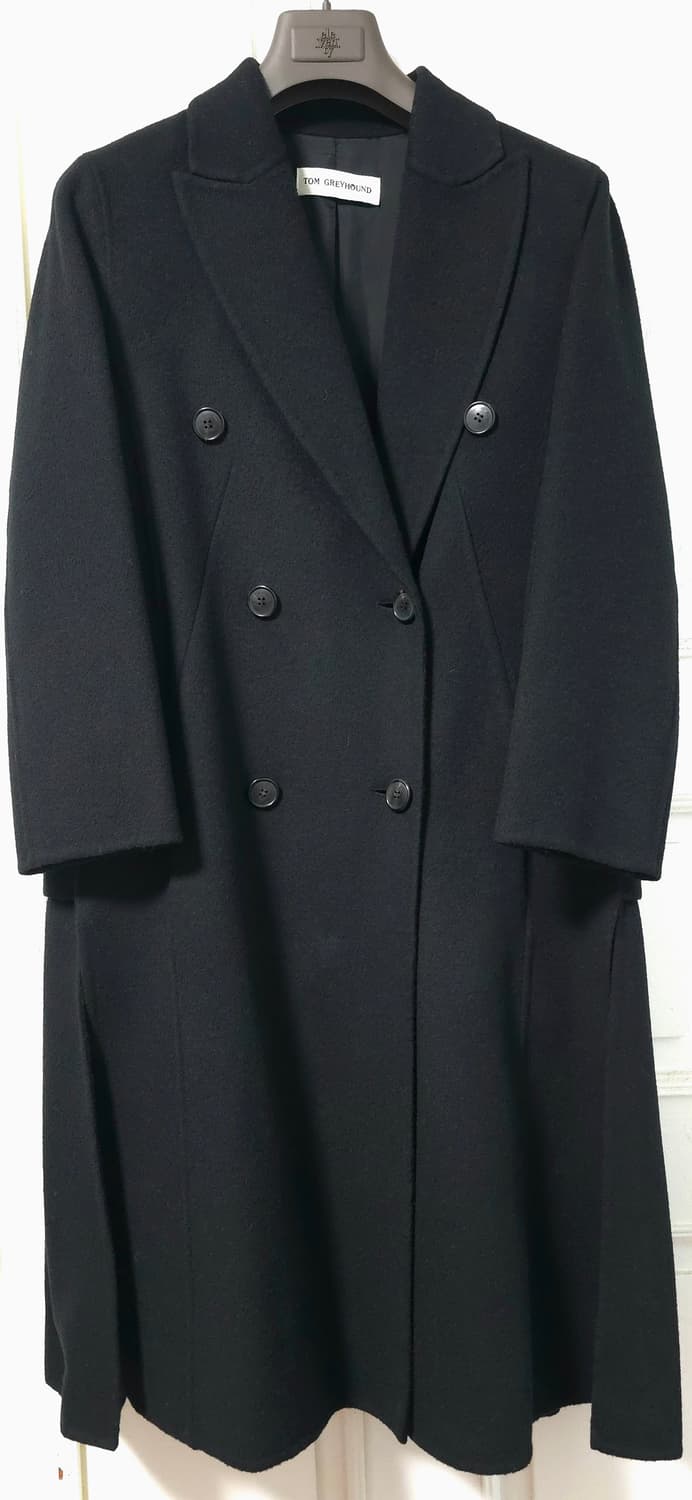톰그레이하운드 블랙 울캐시 더블 코트 상품이미지1