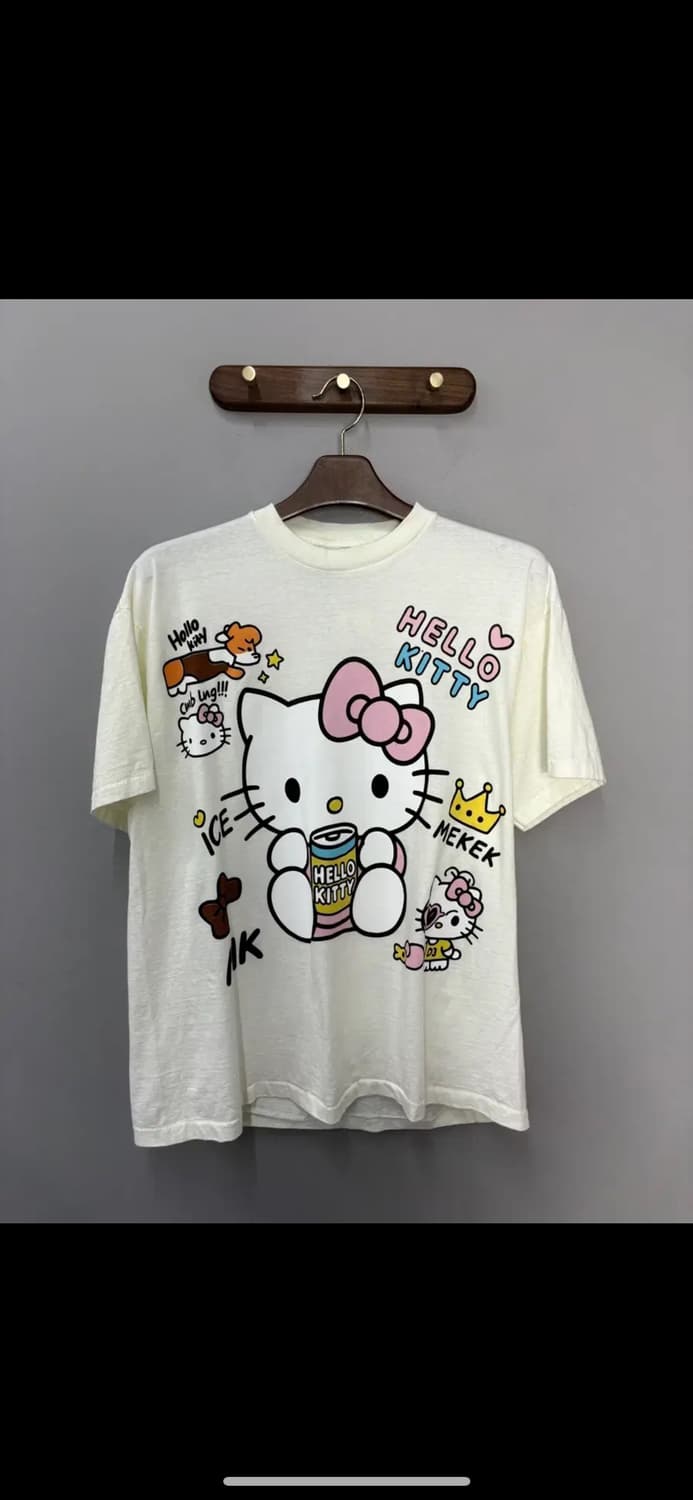 빈티지 헬로키티 y2k 오버핏 화이트 반팔 H2514 상품이미지2