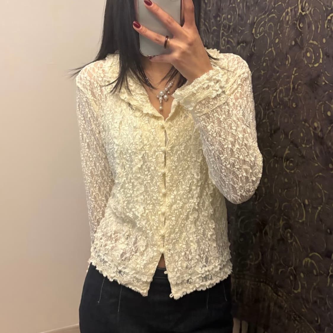 JPN Vintage 페어리 히메갸루 레이스 가디건 상품이미지1