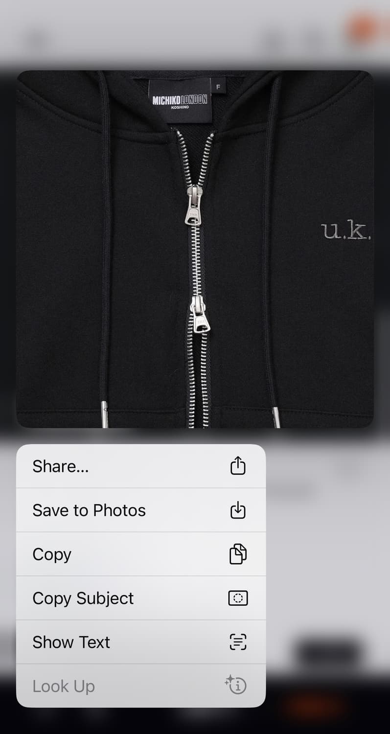 미치코런던 크롭 블랙 후드집업 상품이미지4