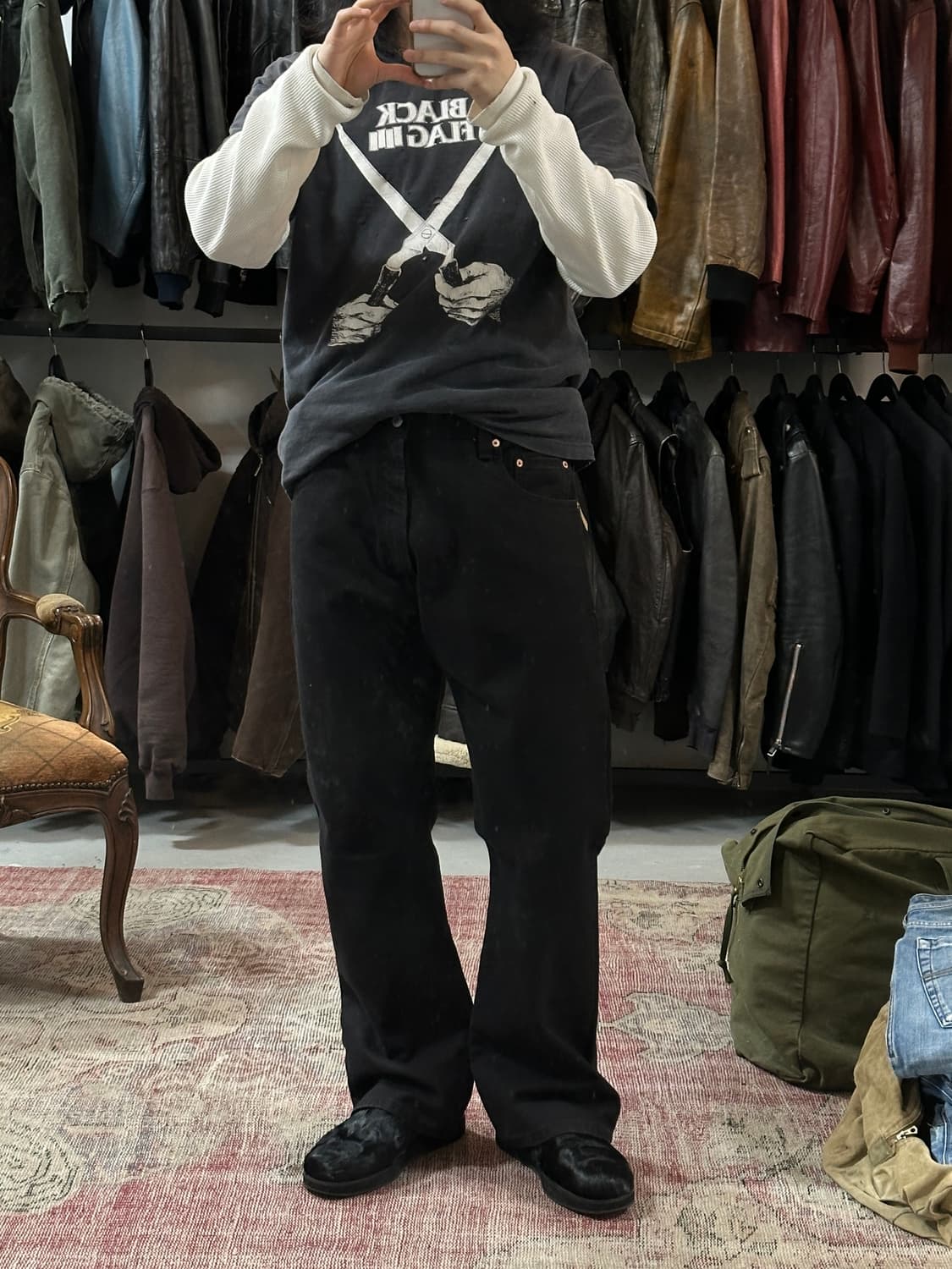 00's 리바이스 517 블랙 부츠컷 플레어진 상품이미지2