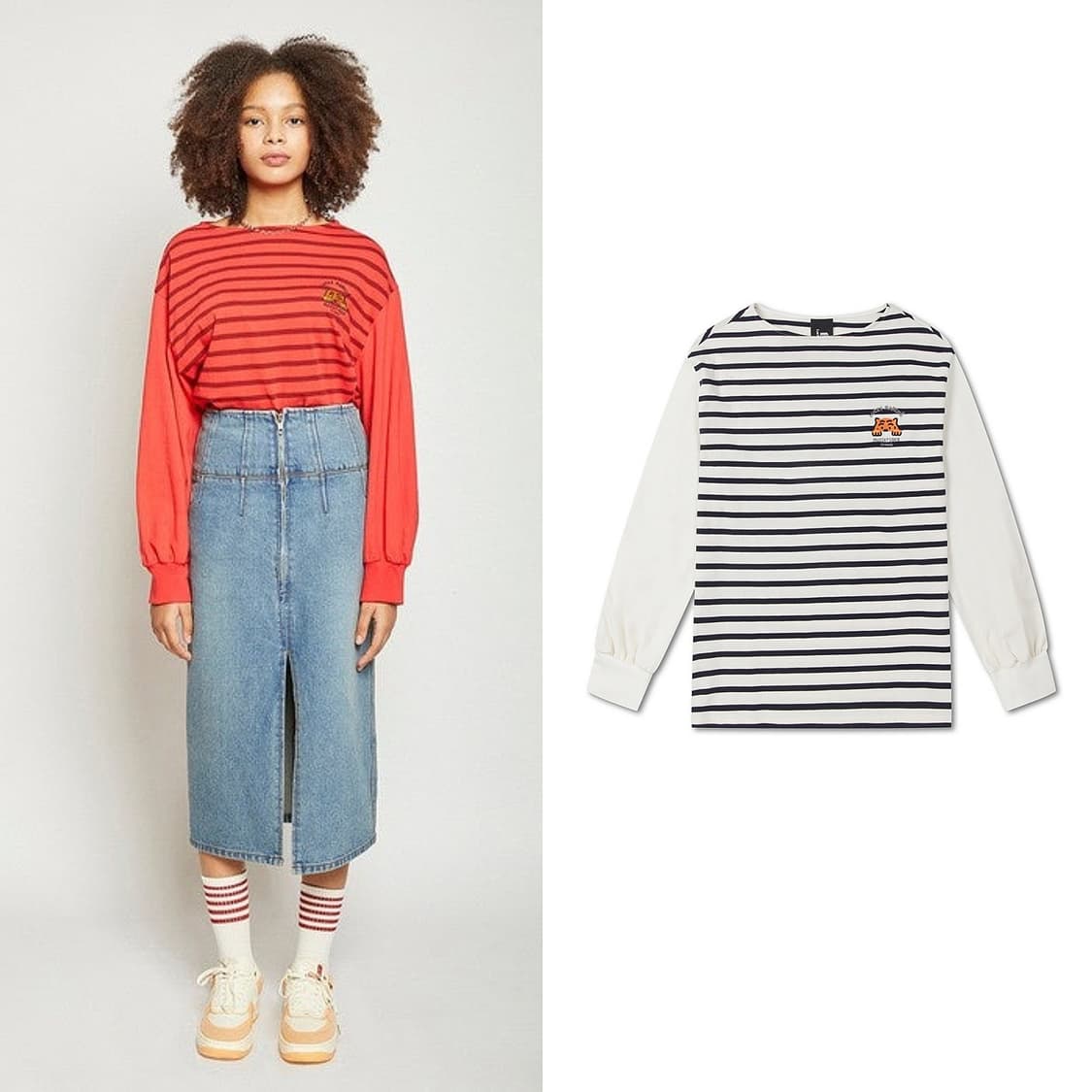 럭키마르쉐 무직타이거 스트라이프 티셔츠 상품이미지1