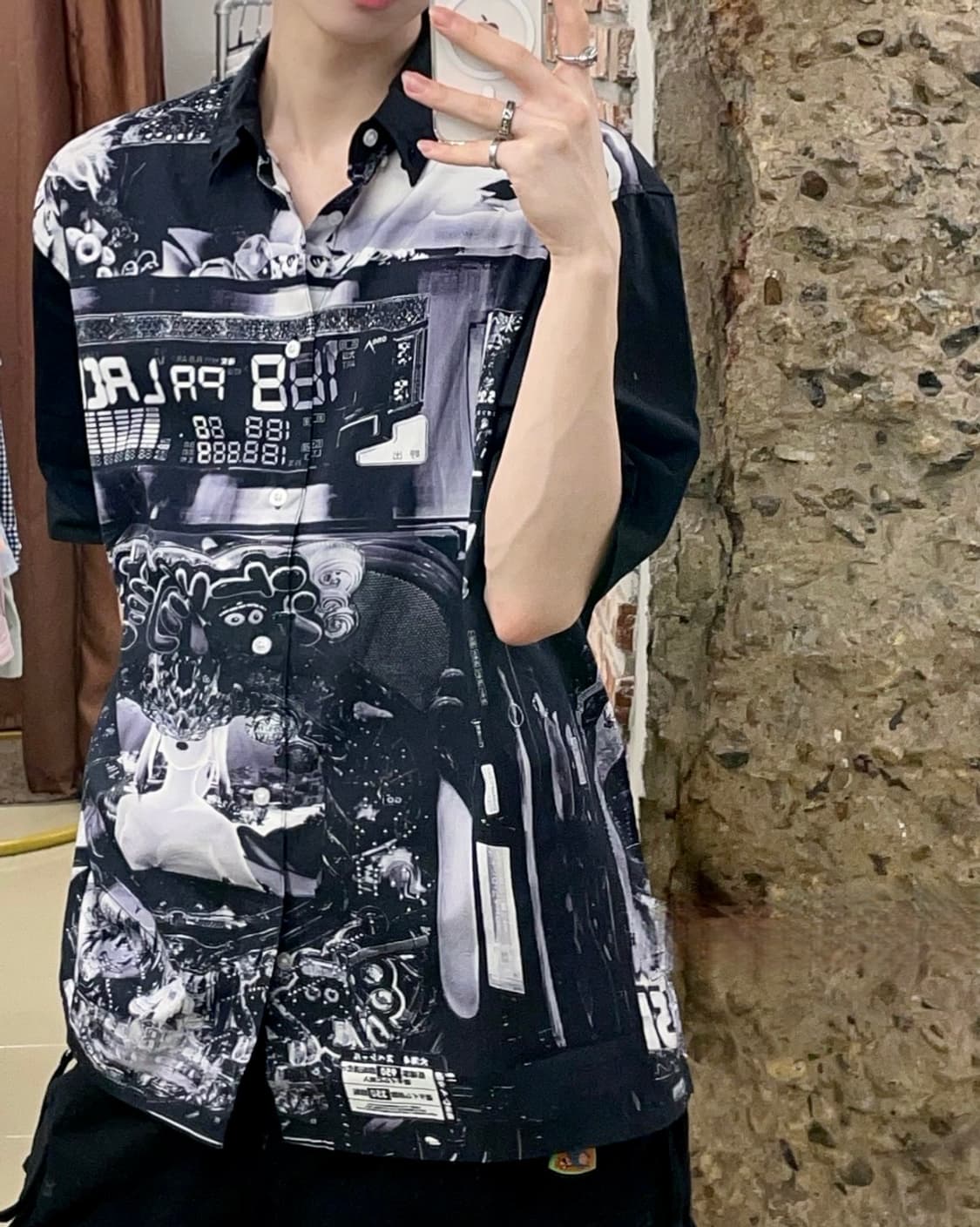 팔라스 파친코 반팔 셔츠 블랙 상품이미지1